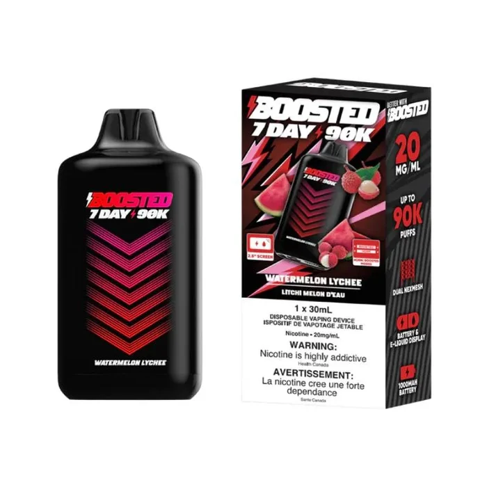 Boosted 7Day 90K – Watermelon Lychee Disposable Vape
