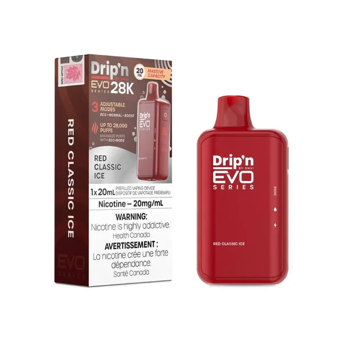 Envi Drip’n Evo 28K Disposable Vape – Red Classic, 20ML