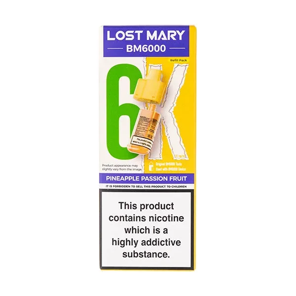 Pineapple Passionfruit BM6000 Prefilled Pod + Refill by Lost Mary